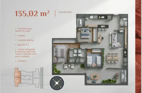 Uberaba Parque do Mirante Apartamento Venda R$840.000,00 Condominio R$500,00 3 Dormitorios 2 Vagas 